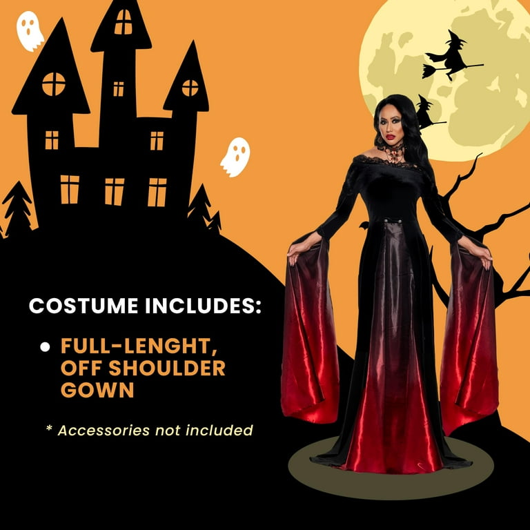Underwraps Elegant Vampire Dress Adult Costume | Large Female - Walmart.com