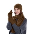 thumbnail image 2 of Fenny Beanie for Men Cozy 3 in 1 Women's Scarves & Wraps Touchscreen Winter Gloves Women Fall Fashion Scarf Brown, 2 of 4