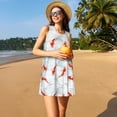 thumbnail image 3 of Balery Koi Fish Corals,Spring Summer Vestidos de verano para mujer con estampado: vestido holgado sin mangas, vestido playero informal y cómodo para días calurosos., 3 of 7