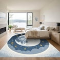 thumbnail image 3 of ODIKA 3'x5' Machine Washable Non-Slip Area Rug, Abstract Navy Blue High Traffic Rug, Blue, 1023988, 3 of 7