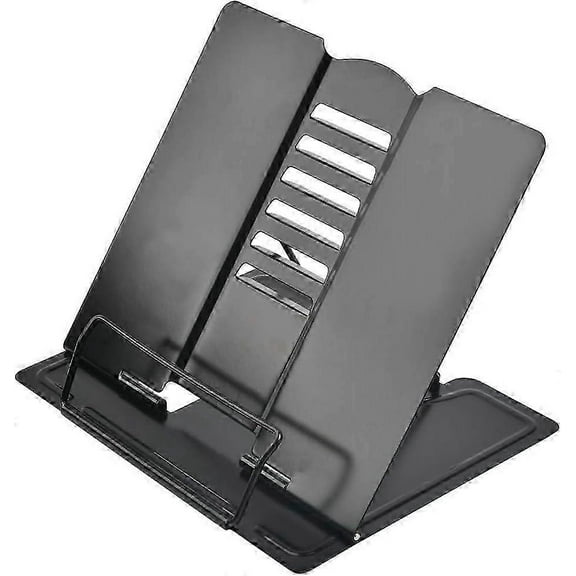 Ergonomic Document Stand, Adjustable Metal Book Stand With Movable Clips, Non-Slip Design For Thick