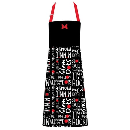Disney Cotton Apron - Minnie Mouse Glam Dots, Black -Keep Cute, Clean, and Comfortable During All Your Cooking (Best Disney Dining Experiences)