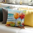 thumbnail image 3 of Orinice   Summer Beach Pillow Covers Double-Sided Printing Tropical Tree &amp; Watermelon Cocktail Decorative Cushion Case Blue Ocean Coastal Outdoor Decor Throw Pillow Cover for Patio  20x20in, 3 of 5