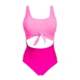 thumbnail image 5 of uikmnh Women's Solid Color One Piece Swimsuit Cutout Tie Detail Swimwear Size:M, 5 of 5