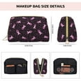 thumbnail image 2 of Bingfone Breast Cancer Awareness3 Print Leather Makeup Bag, Portable Hand-held Zipper Female Cosmetic Bag Toiletry Bag, Suitable for Home and Travel, 2 of 6