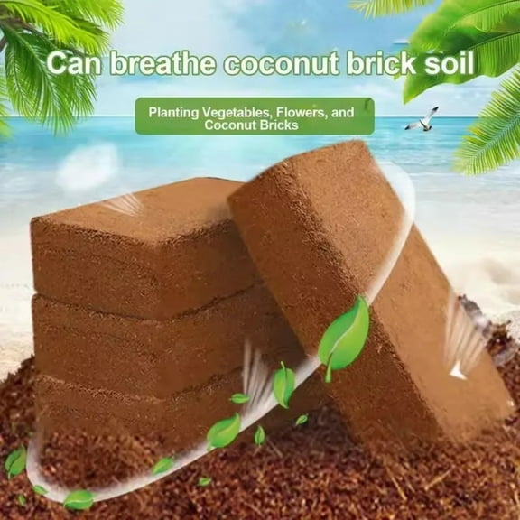 Compressed Coco for Plants, Coconuts for Planting, Chips with Low CE and PH Balance, Vegetable Soil, High Expansion
