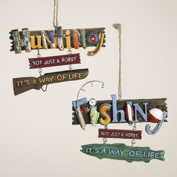 Club Pack of 12 "Hunting" and "Fishing" Object Letters