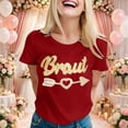 thumbnail image 2 of WEIWEN Team Bride Shirts for Women Bride Tees Party Tee Shirts Bridesmaid Tops Outfits for Bride Clothes Brick Red, M, 2 of 4