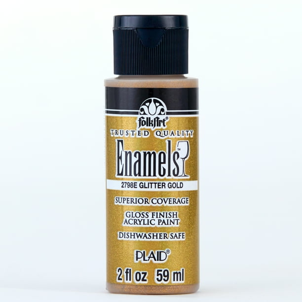 FolkArt 2798E Enamel Acrylic Craft Paint, Gloss Finish, Gold, 2 fl oz