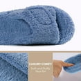 thumbnail image 4 of Litfun Women's Fuzzy Orthopedic Slippers with Arch Support Open Toe House Shoes for Plantar Fasciitis, Blue, 4 of 7