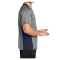 thumbnail image 3 of Mens Heather Colorblock Contender Polyester Tee Vintage Heather/ True Navy 3XL, 3 of 8
