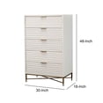 thumbnail image 2 of Honeycomb Design 5 Drawer Chest with Metal Legs, Large, White, 2 of 5