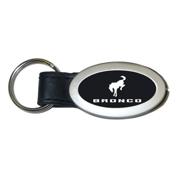 Ford Bronco 2020 Oval Leather Key Chain (Black)