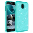 thumbnail image 2 of For Tracfone/StraightTalk Samsung Galaxy J3 Orbit (S367VL) Case w/[Tempered Glass Screen Protector] Glitter Sparkle Shiny Bling Shock Proof Dual Layer Case Cover - Mint, 2 of 5