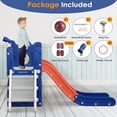 thumbnail image 5 of Suteck 7 in 1 Toddler Slide, L-Shaped Kids Slide for Toddlers Age 1+ with Basketball Hoop and Ball, Ring Toss, Storage Space, 5 of 9