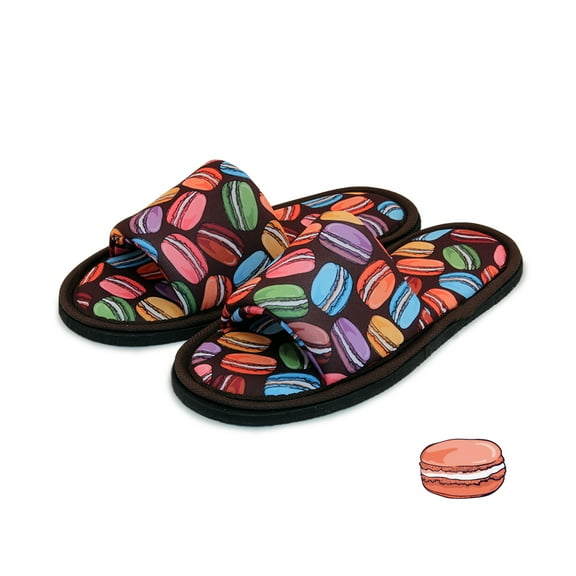 Chochili Men Macaron Open Toe Home Slippers Black and Green Lightweight Silent Walk Size 8 to 10