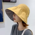 thumbnail image 6 of Eoperou Women Sun Hat Wide Brim Face Protection Plaid Lining Empty Top Two-way Wear Sunscreen Detachable Windproof Strap Adjustable Fisherman Hat Headwear, 6 of 7