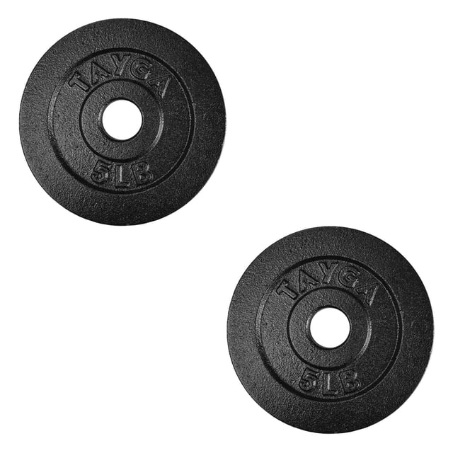 Par de discos Estandar Tayga 5 LB Color Negro 30mm Ajustables