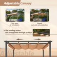 thumbnail image 5 of 10' x 13' Aluminum Patio Pergola with Retractable Pergola Canopy, Backyard Shade Shelter for Porch, Outdoor Party, Garden, Grill Gazebo, Khaki, 5 of 9