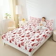 thumbnail image 4 of Homewish Merry Christmas Tree Full Size Sheets 4-Piece for Female Men Teens,Red White Breathable Bed Sheets,Xmas Festival Lightweight Sheet Sets,Super Cozy Room Decor, 4 of 7