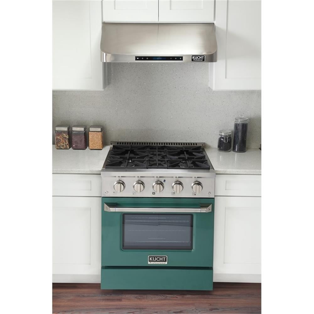 Pemberly Row 30" 4.2 cu. ft. Dual Fuel Range Natural Gas Sealed Burners in Green