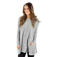 thumbnail image 2 of Wenseny Loose Fit Sweater For Women With Pocket Long Sleeve Lightweight Knitted Sweater Gray M, 2 of 5