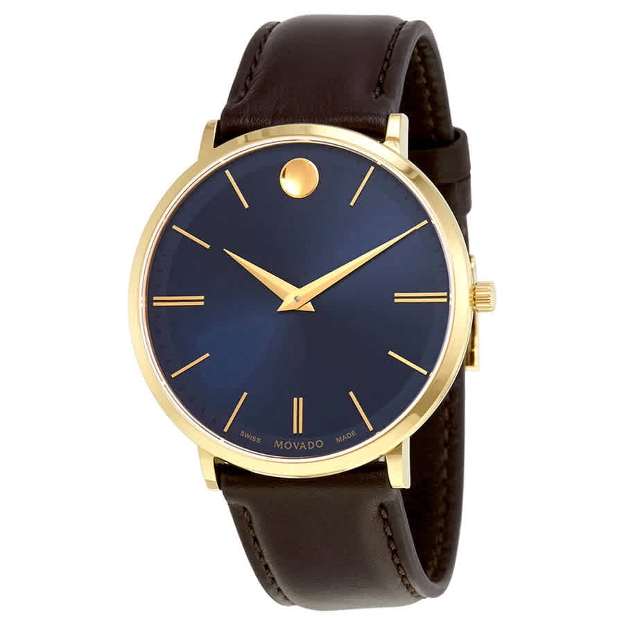 Movado Ultra Slim Blue Sunray Dial Mens Watch 0607088