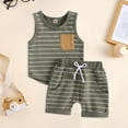 thumbnail image 2 of TOWED22 Toddler Baby Boy Summer Clothes Letter Graphic Short Sleeve Shirt T-Shirt Tops + Casual Shorts Outfit Set(AG,18-24 M), 2 of 6
