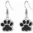 thumbnail image 2 of Stainless Steel Cute Cat Dog Paw Style Enamel Filled Dangle Drop Earrings, 2 of 2