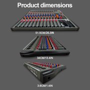 BOMGE 12 Channel Mixer Audio Console, Professional Music DJ Mixing Board with 256DSP Bluetooth MP3 Player 48V 7 Level Equalizer Supply USB Recording Studio Karaoke Live Performance (12 Channels)