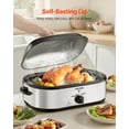thumbnail image 5 of 14QT Fast-Cooking Electric Roaster Oven with Self-Basting Lid, Adjustable Temperature (150-450°F), Includes Roasting Rack, Defrost & Warm Functions – Fits 18lb Turkey, 5 of 11
