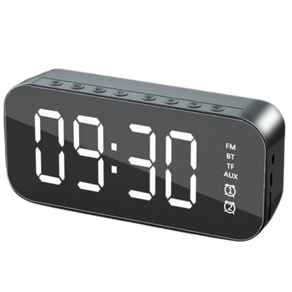 Multifunctional Stereo Bluetooth Compatible Speaker With Alarm Clock Time Display Fm Radio For Home