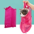 thumbnail image 3 of Walbest Cat Grooming Bag Bathing Shower Mesh Bag Adjustable Multifunctional Breathable Polyester Anti-Bite Anti-Scratch Cat Restraint Bag for Nail Trim/Examining/Ear Clean (Orange), 3 of 7