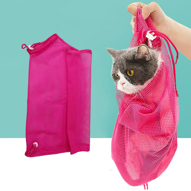  Cat Bag for Bathing Set with Cat Grooming Washing Bag  Adjustable Pet Shower Brush - Cat Bathing Mesh Bag Anti Scratch Anti Bite  Soft Durable for Cats & Dogs Restraint