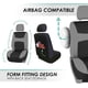 thumbnail image 4 of Juego combinado de fundas de asiento para automóvil, ajuste universal, cubierta para el volante y almohadilla para cinturón de seguridad, compatible con bolsa de aire, gris y negro, 4 of 7