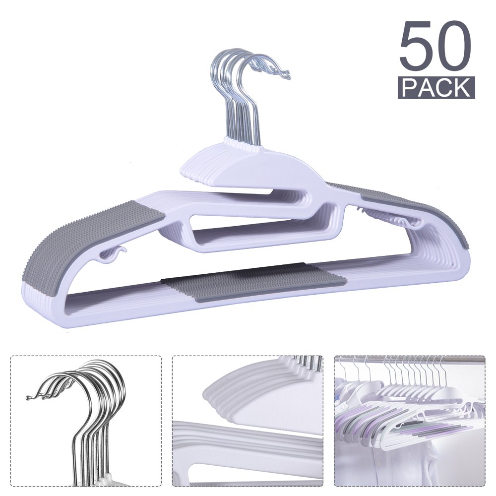 Mllieroo Update 50 Pack U Slipe Plastic Hangers Non Slip Pants Hanger