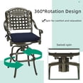 thumbnail image 6 of VIVIJASON 10-Piece High Patio Dining Set, All Weather Cast Aluminum Outdoor Bar Table and Chairs Set, Includes 8 Swivel Bar Stools & 61" Bar Height Dining Table with 24" Lazy Susan, Umbrella Hole, 6 of 7