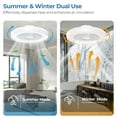 thumbnail image 4 of XAUJIX 19" Ceiling Fan with Light - 4 Colors Lighting and 6 Wind Speeds, Fan Light with Lights and Remote Control & APP, Modern Dimmable LED Ceiling Fan for Bedroom, Kids Room(White）, 4 of 8