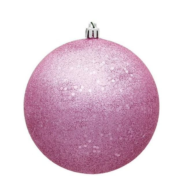 Vickerman N591579DQ Boule d'Ornement de Noël Percée à Sequins Roses 6 Po. - 4 par Sac