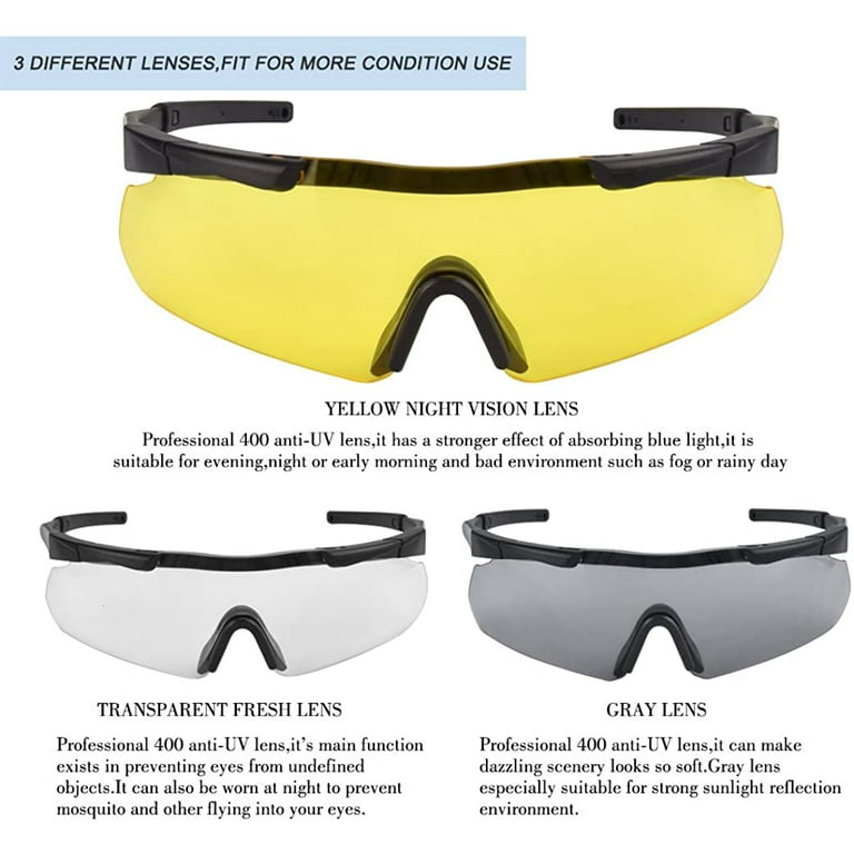 FREESOLDIER Tactical Eyewear - Interchangeable Lenses - Outdoor Unisex  Shooting Glasses