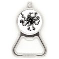 thumbnail image 1 of La vida marina pulpo negro ilustración Acero inoxidable Metal cerveza tapa sacacorchos, 1 of 3