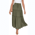 thumbnail image 1 of AMERTEER X Jupe Maxi Unie pour Femmes à Volants Superposés Taille Haute Petite/Plus, 1 of 13