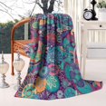 thumbnail image 2 of Purple Pioneer Flower and Paisley Pattern Blanket,Comfortable Soft Lamb Wool Throw Blanket,All Season,Warm Lightweight Blankets for Sofa Bed Couch Living Room Chair,40"x50", 2 of 4