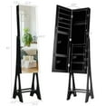 thumbnail image 3 of Patiojoy LED Lighting Mirrored Jewelry Cabinet Armoire Free Standing Dressing Organizer Black, 3 of 9