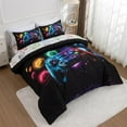 thumbnail image 3 of NTBED Game Console Comforter Set for Boys Girls Kids Space Universe Gaming Geometric Lightweight Microfiber Gamer Bedding Sets (Multi, Twin 5Pcs), 3 of 6