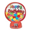 Happy Birthday Gumball Machine Junior Shape See Thru Balloon, 1 Count, 15 x 20 Inches