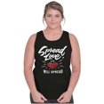 thumbnail image 4 of Cute Spread the Love Heart Quote Womens Plus Size Graphic Tank Top Brisco Brands 2X, 4 of 5