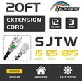 thumbnail image 2 of HONDERSON 20FT 12/3 Lighted Outdoor Extension Cord , 12 Gauge 3 Prong SJTW Heavy Duty Black Extension Cable with 3 Prong Grounded Plug for Safety,UL Listed, 2 of 7