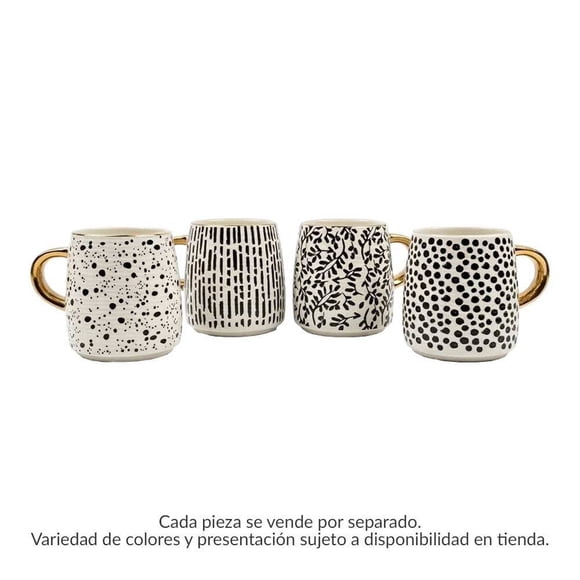 Taza Hometrends Asa Dorada 430ml Multicolor 1 Piezas