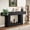 Black, variant on Finmind 2-Tier Farmhouse Console Table, Rustic Wood Sofa Table with Vintage U-Base, Rustic Brown & Gray